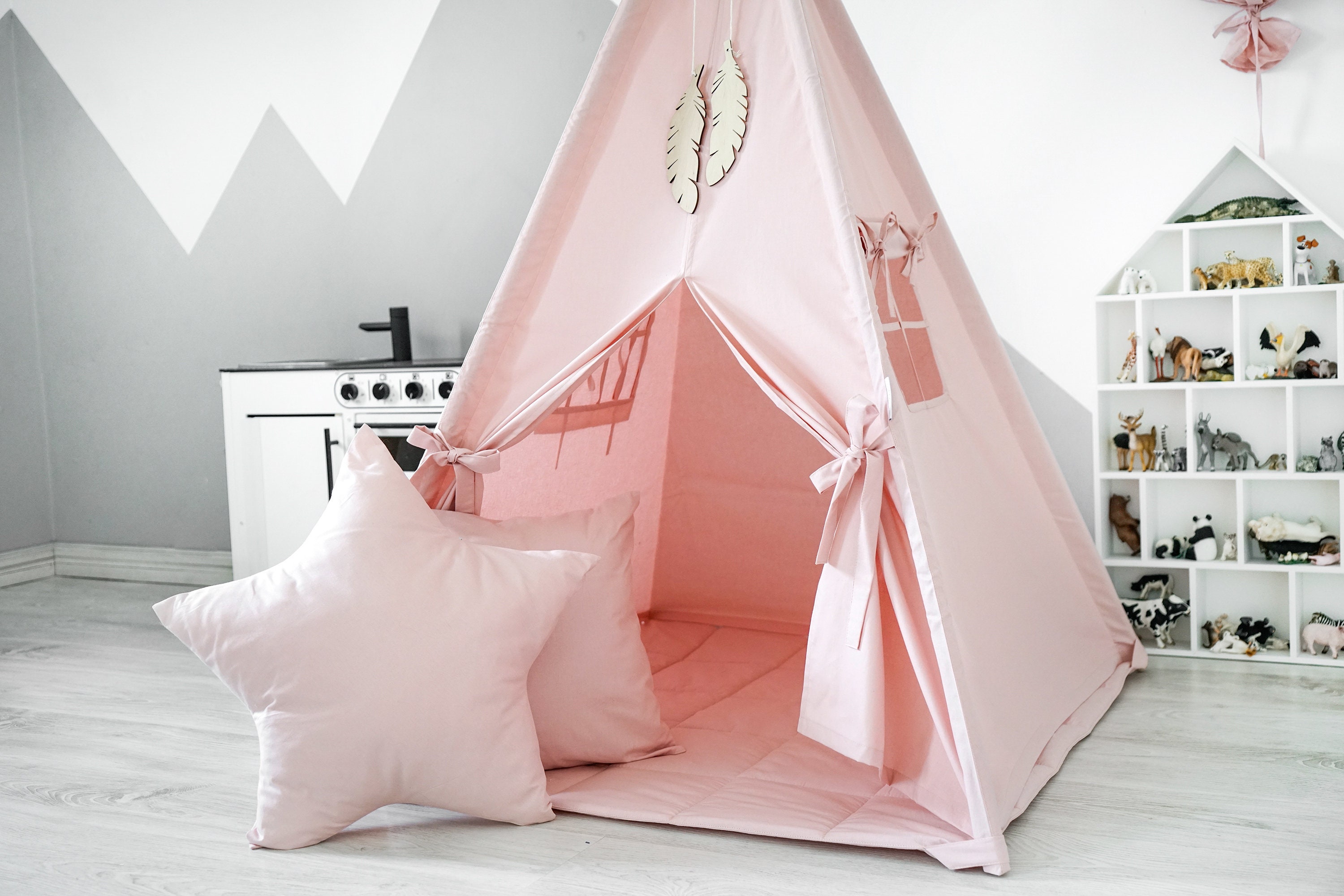 Decorative Cushions Grey And Pink Teepee Teepee Tent Incl Floor