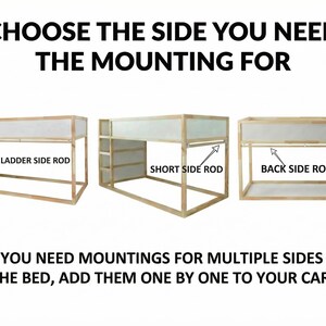 Barra de cortina para cama Kura, barra de madera para Ikea Kura, accesorios de cama, trucos de Ikea imagen 10