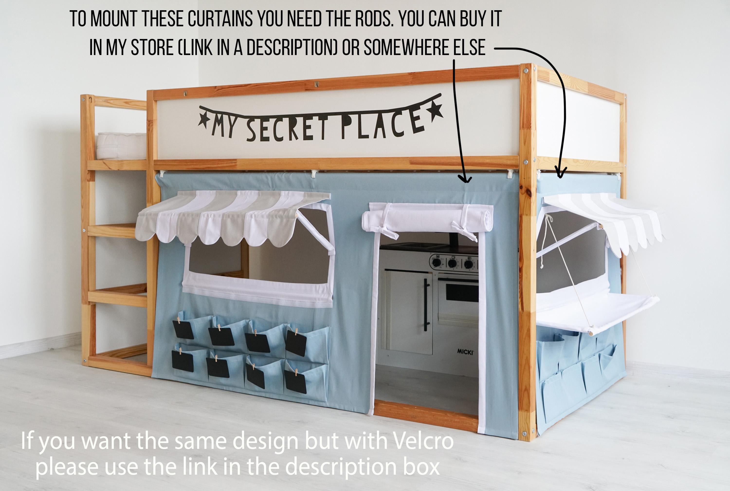 IKEA Kuraベッド用カーテン、IKEA Kuraカーテン、ロフトベッド用