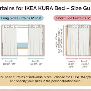 Curtains for Ikea Kura bed, Ikea Kura curtains, Kura bed curtains, House bed canopy, Ikea Kura Hack, Curtains for house bed image 11