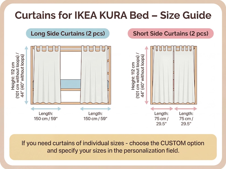 Curtains for Ikea Kura bed, Ikea Kura curtains, Kura bed curtains, House bed canopy, Ikea Kura Hack, Curtains for house bed image 11