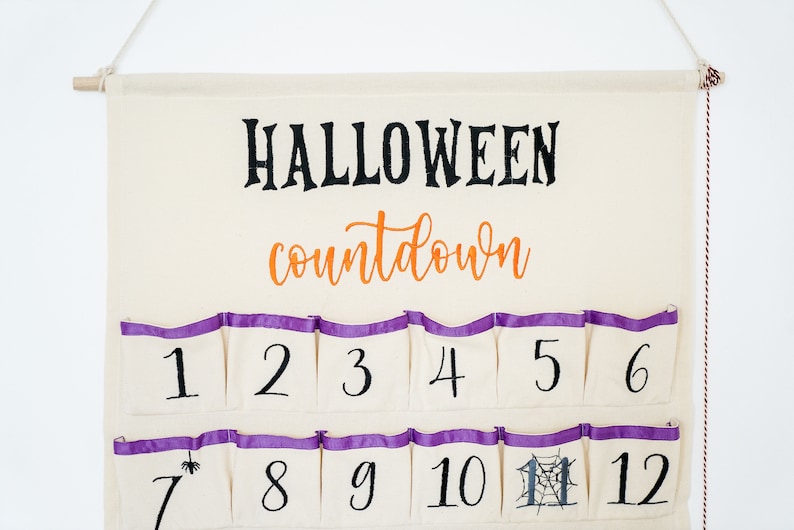 Calendario de Adviento de Halloween para Niños, Calendario de Adviento de Tela de Halloween, Calendario de Cuenta Regresiva de Halloween, Cuenta Regresiva para Halloween imagen 5