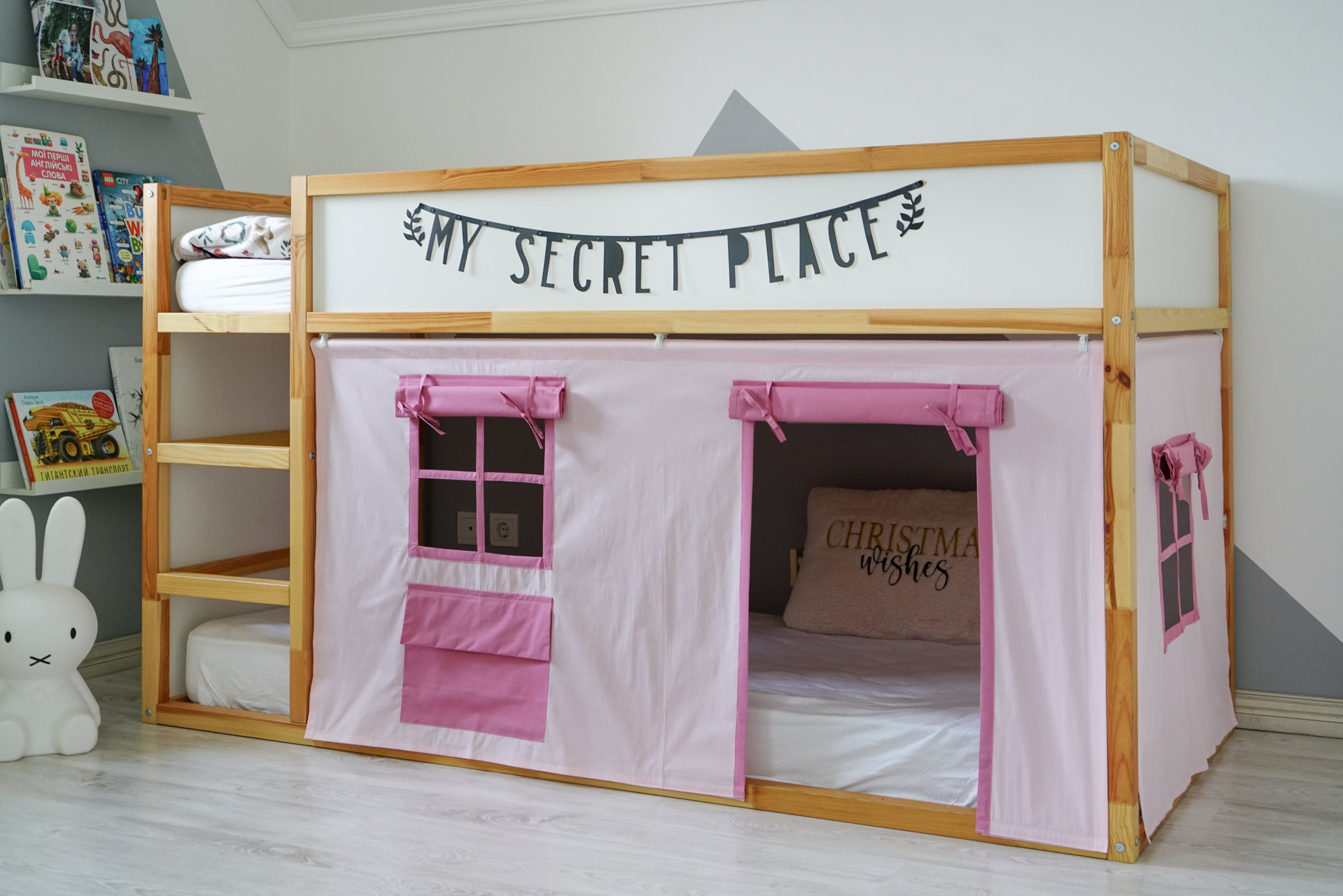 二段ベッドのカーテン、カスタムIKEA Kuraテント、天蓋付きベッド 