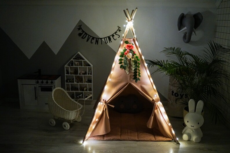 Teepee Decoration Teepee Fairy Light Christmas LED lights for Teepee Warm White String Light LED Battery Operated Lights for Kids Teepee