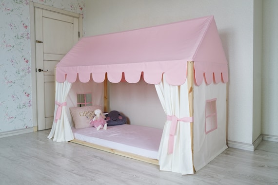 Customized Montessori Bed Canopy, Montessori Bed Curtains, House Bed Curtains, House Bed Canopy, Canopy for Bed Frame, House Bed Tent