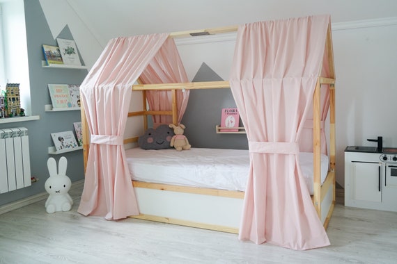 Montessori House Bed Canopy, House Bed Cover, Ikea Kura Hack, Ikea Kura  Curtains, Canopy for House Bed, Montessori Canopy Tent 