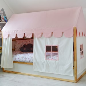 Curtains for Ikea Kura bed, Ikea Kura curtains, Kura bed curtains, House bed canopy, Ikea Kura Hack, Curtains for house bed