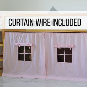 Curtains for Ikea Kura bed, Ikea Kura curtains with cord, Kura bed curtains, Ikea Kura Curtains with mount, Ikea Kura Hack, Canopy bed house