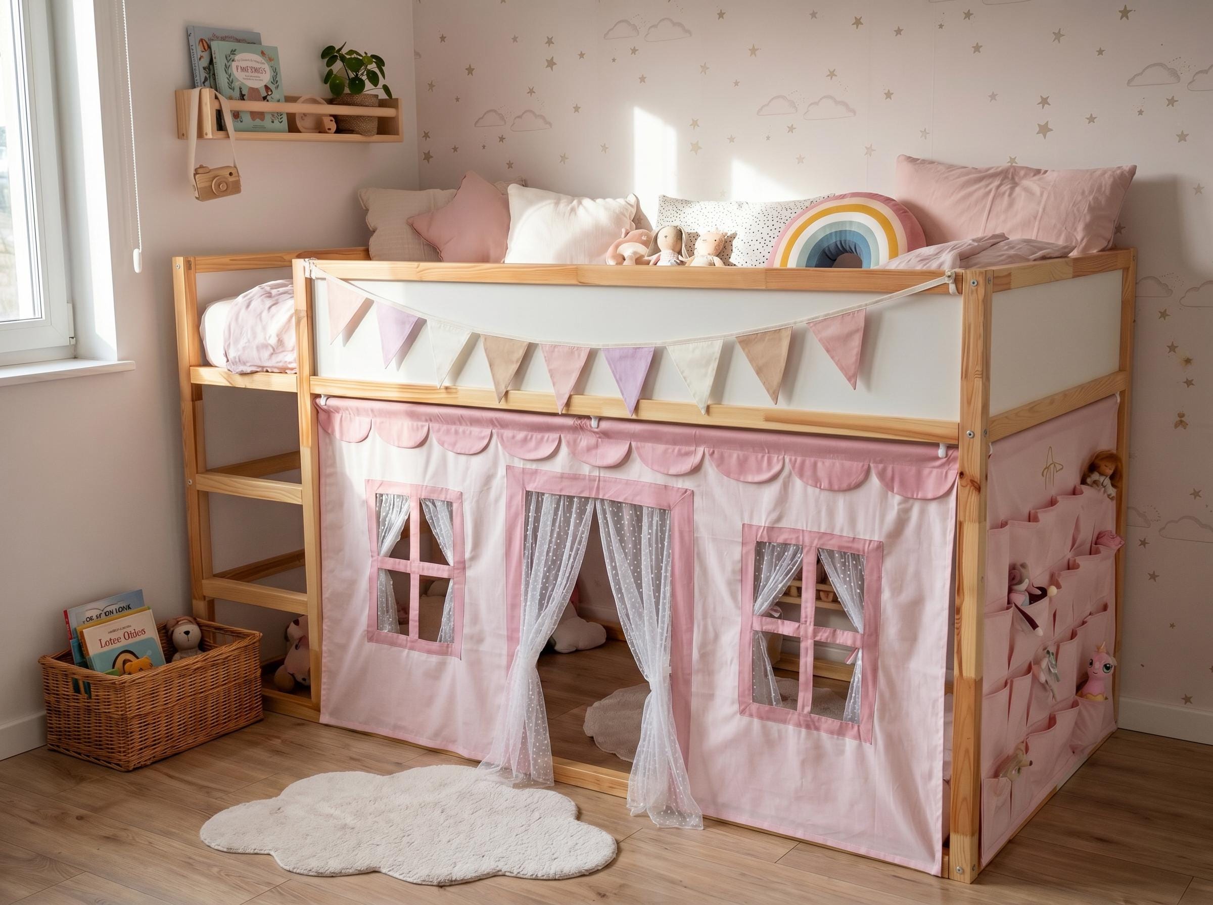 Bunk Bed Curtains, Ikea Kura Bed Curtains With Pockets, Ikea Hack