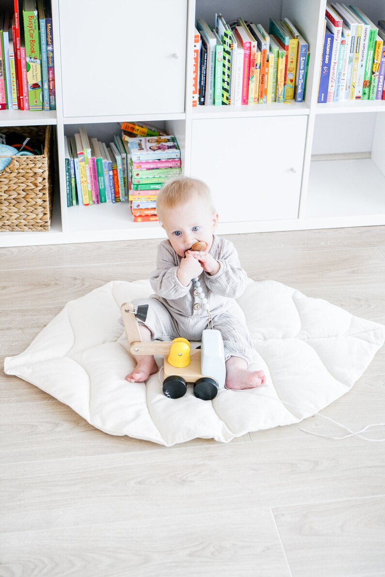 Leaf baby play mat Padded baby play mat Nursery Rug Natural Etsy