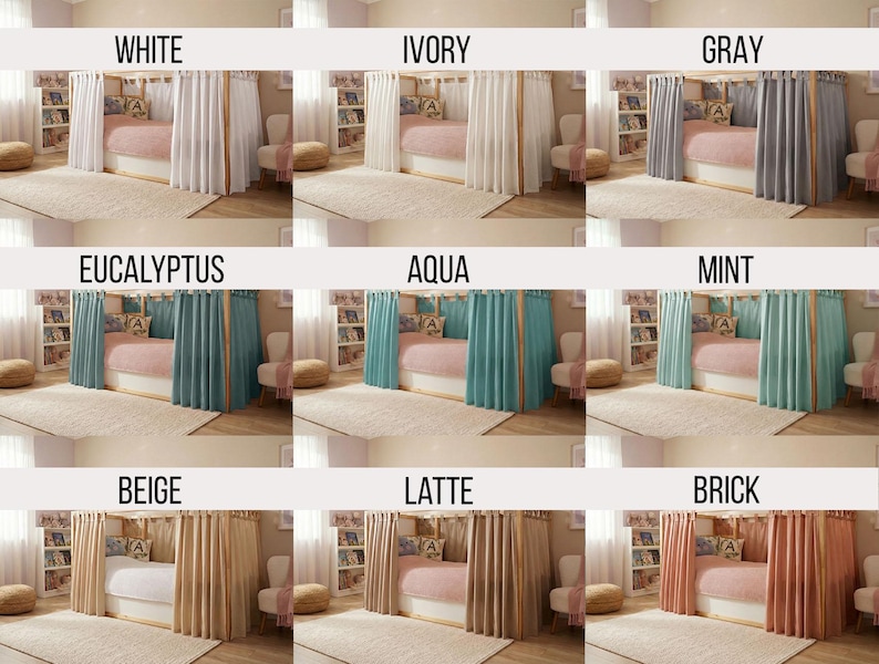 Curtains for Ikea Kura bed, Ikea Kura curtains, Kura bed curtains, House bed canopy, Ikea Kura Hack, Curtains for house bed image 12