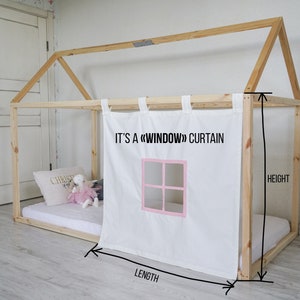 Customized Montessori Bed Canopy, Montessori Bed Curtains, House Bed Curtains, House Bed Canopy, Canopy for Bed Frame, House Bed Tent image 10