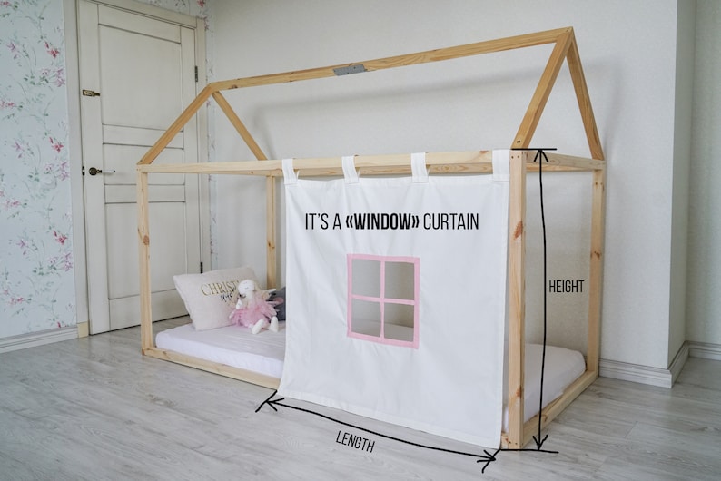 Customized Montessori Bed Canopy, Montessori Bed Curtains, House Bed Curtains, House Bed Canopy, Canopy for Bed Frame, House Bed Tent image 10