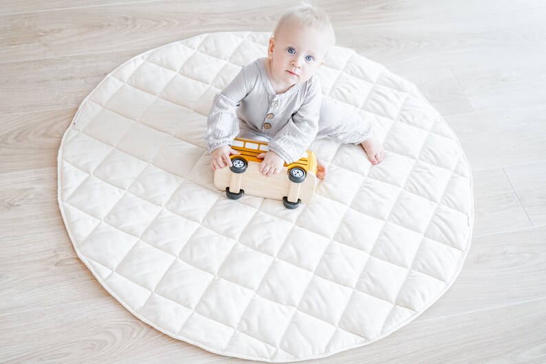 Round Padded Baby Play Mat Round Nursery Rug Baby Activity Etsy