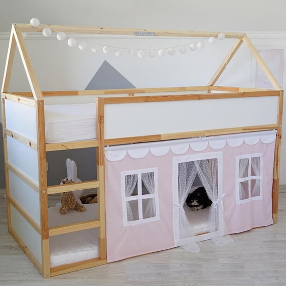 イケアのKura木製屋根フレーム、Kuraベッドアクセサリー、イケアハック 