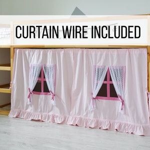 Curtains for Ikea Kura bed, Ikea Kura curtains with cord, Kura bed curtains, Ikea Kura Curtains with mount, Ikea Kura Hack, Canopy bed house