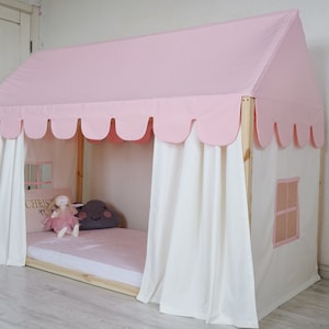 Customized Montessori Bed Canopy, Montessori Bed Curtains, House Bed Curtains, House Bed Canopy, Canopy for Bed Frame, House Bed Tent image 3