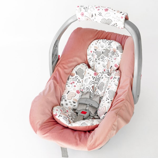 Ensemble de coussins d'appui-tête pour bébé, support de tête de siège d'auto pour bébé, housses de sangle d'appui-tête pour siège d'auto pour bébé, doublure de siège d'auto pour bébé, oreiller de coussin de siège d'auto