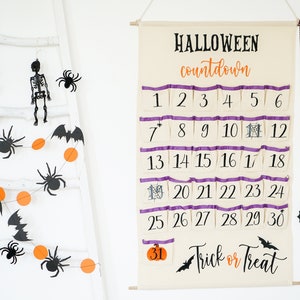 Calendario de Adviento de Halloween para Niños, Calendario de Adviento de Tela de Halloween, Calendario de Cuenta Regresiva de Halloween, Cuenta Regresiva para Halloween imagen 1