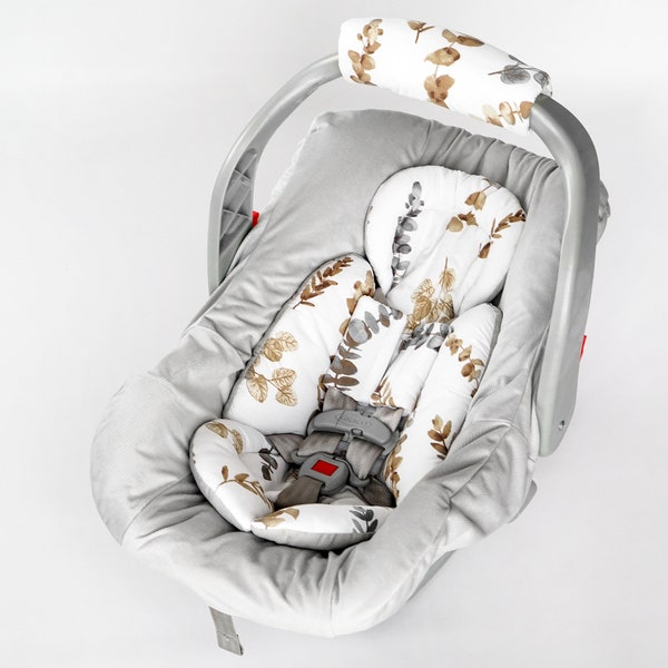 Housses de sangle d'appui-tête de siège d'auto pour bébé, doublure de siège d'auto pour bébé, oreiller de coussin de siège d'auto, ensemble de coussin d'appui-tête pour bébé, support de tête de siège d'auto pour bébé