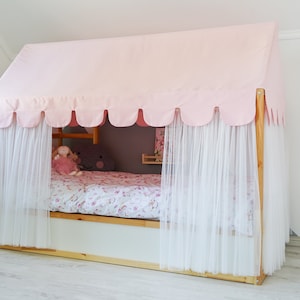 Curtains for Ikea Kura bed, Ikea Kura curtains, Kura bed curtains, House bed canopy, Ikea Kura Hack, Curtains for house bed