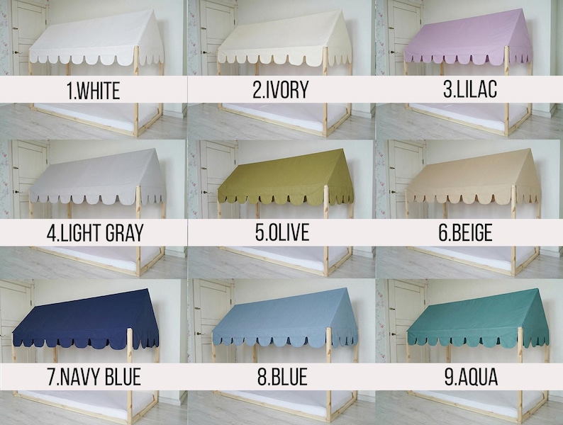 Customized Montessori Bed Canopy, Montessori Bed Curtains, House Bed Curtains, House Bed Canopy, Canopy for Bed Frame, House Bed Tent image 13