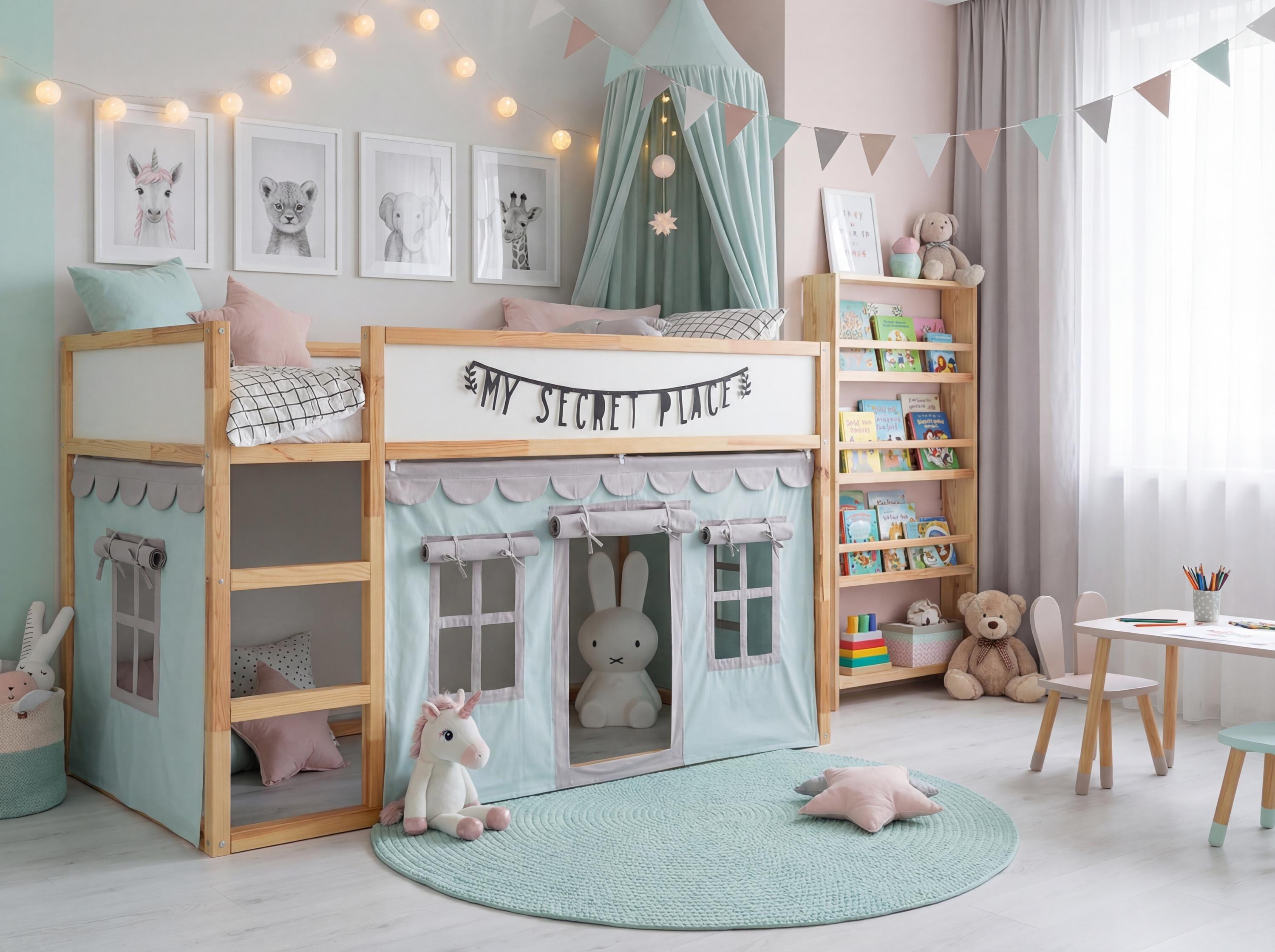 Kura Bed Tent, Bunk Bed Curtains, Ikea Hack, Ikea Kura Bed
