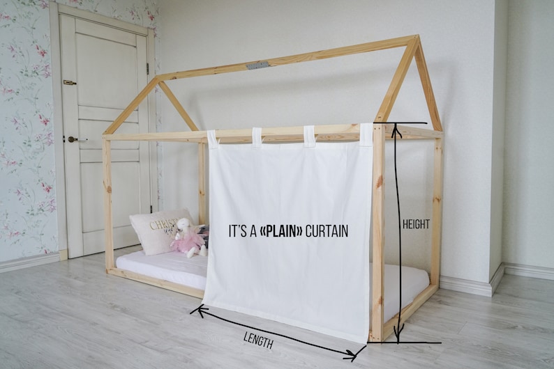 Customized Montessori Bed Canopy, Montessori Bed Curtains, House Bed Curtains, House Bed Canopy, Canopy for Bed Frame, House Bed Tent image 9