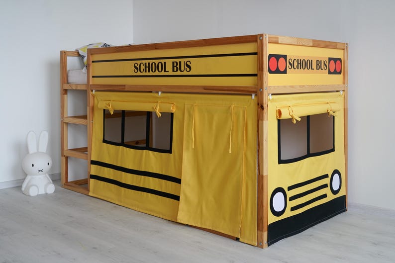IKEA KURA Bunk Bed Tent - School Bus Kids Roleplay Curtains - Etsy