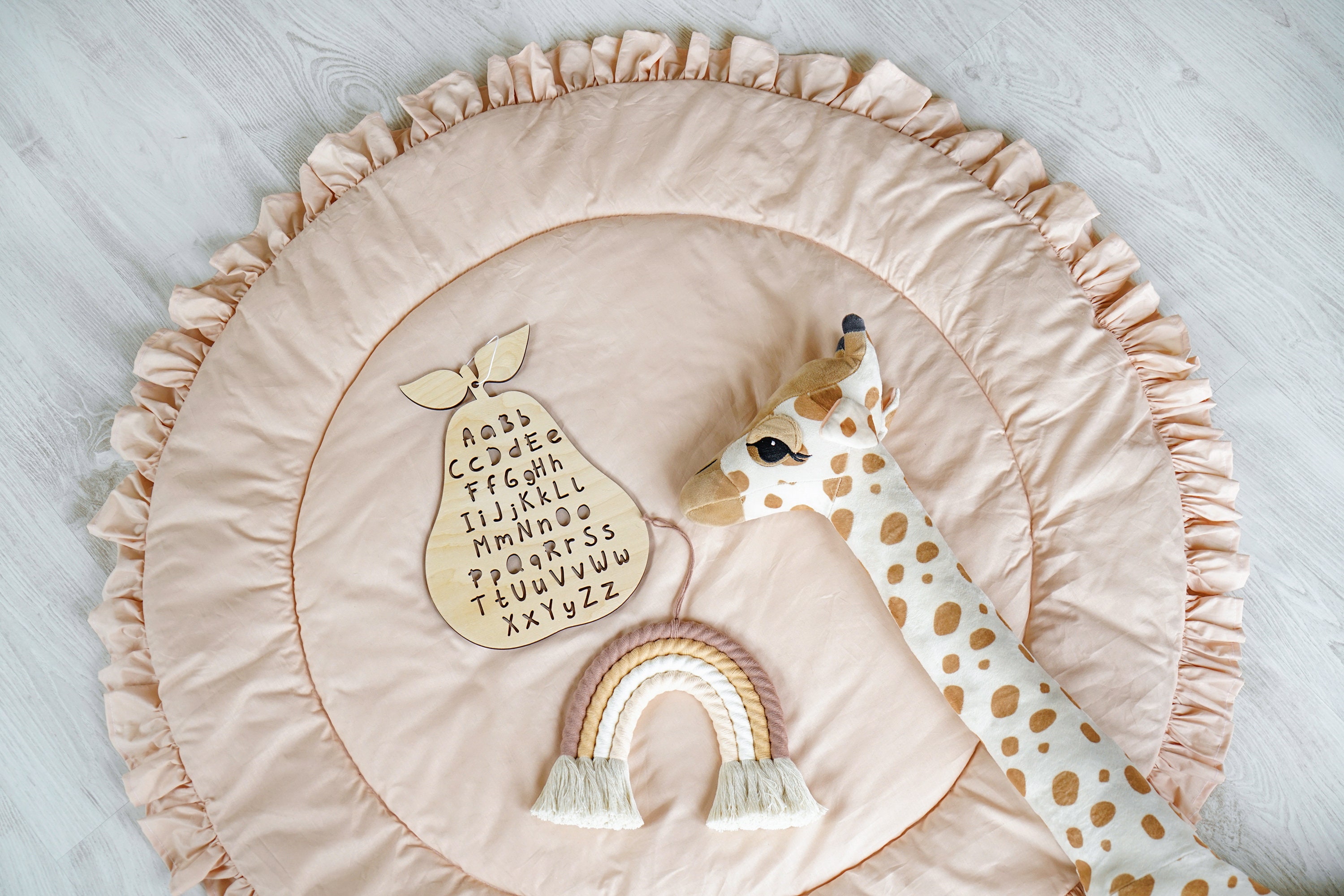 Baby play mat Padded baby play mat Round nursery rug Baby Etsy