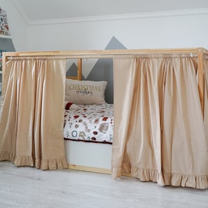 Curtains for Ikea Kura bed, Ikea Kura curtains, Kura bed curtains, Ikea Kura Curtains pink, Ikea Kura Hack, Canopy bed house, Bed canopy