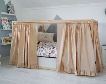 Handmade IKEA KURA Curtains - Floor Bed Setup