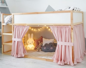 Ikea Kuraカーテン用木製ロッド、ベッドカーテン用ポール、Ikea Kura