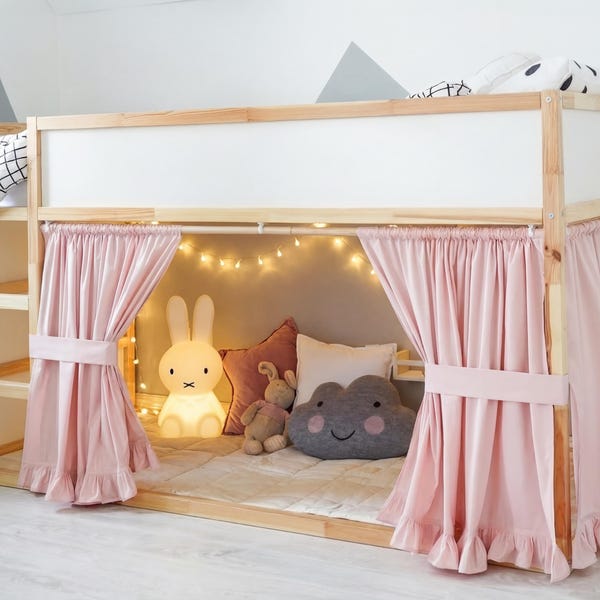 Cortinas para cama IKEA Kura - Espaço aconchegante e privativo para crianças