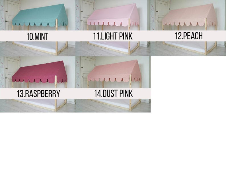 Customized Montessori Bed Canopy, Montessori Bed Curtains, House Bed Curtains, House Bed Canopy, Canopy for Bed Frame, House Bed Tent image 14