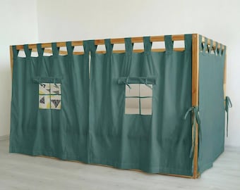 IKEA KURA用カーテン - 窓付き、フロアベッドパネル