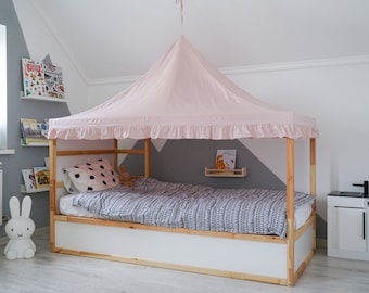 IKEA KURA Roof Canopy with Ruffles - Hanging Loop, Kids Bed Tent