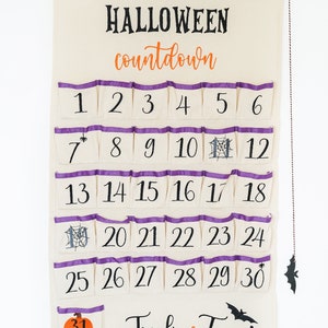 Calendario de Adviento de Halloween para Niños, Calendario de Adviento de Tela de Halloween, Calendario de Cuenta Regresiva de Halloween, Cuenta Regresiva para Halloween imagen 3