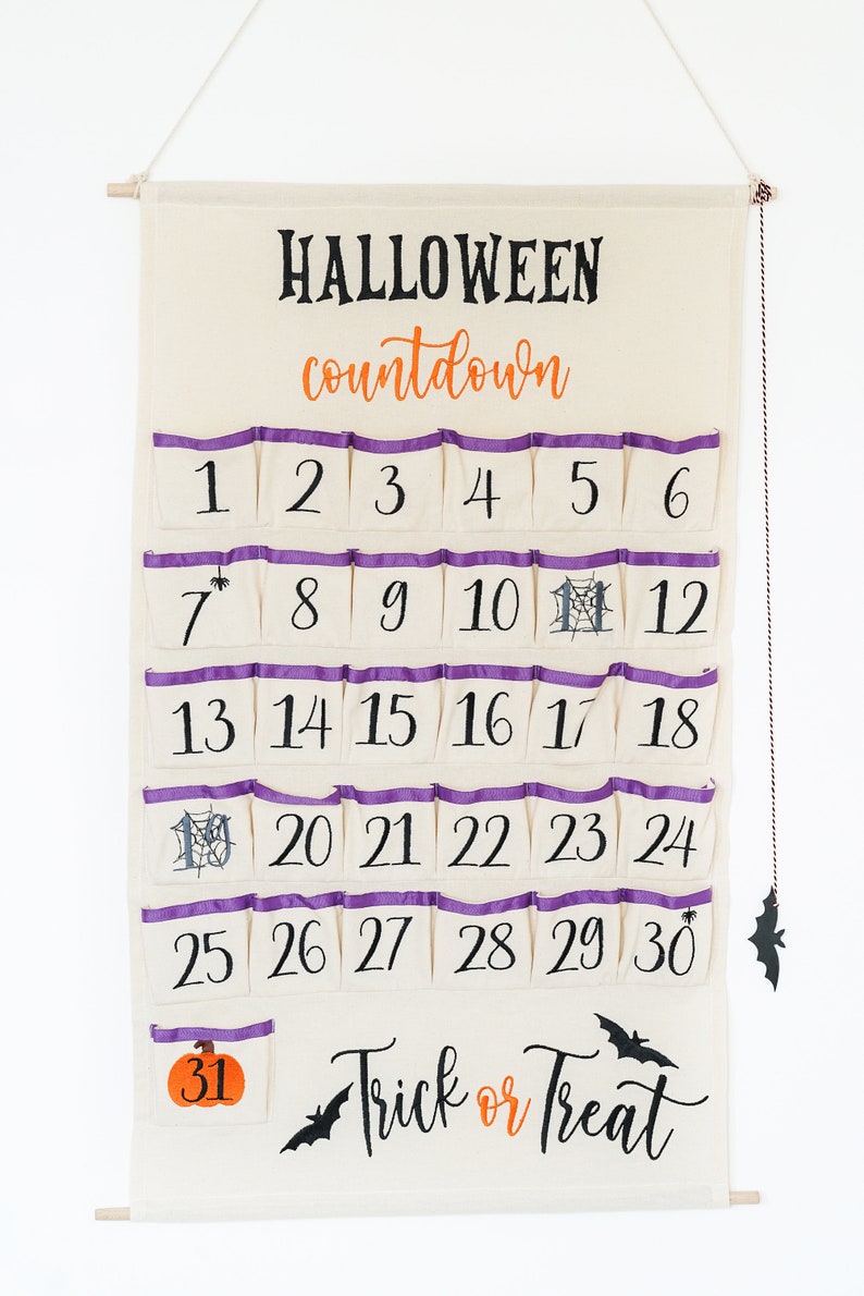 Calendario de Adviento de Halloween para Niños, Calendario de Adviento de Tela de Halloween, Calendario de Cuenta Regresiva de Halloween, Cuenta Regresiva para Halloween imagen 3