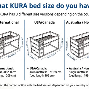 Barra de cortina para cama Kura, barra de madera para Ikea Kura, accesorios de cama, trucos de Ikea imagen 11
