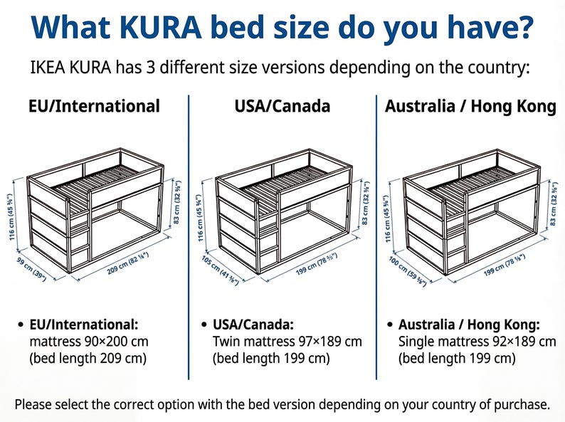 Barra de cortina para cama Kura, barra de madera para Ikea Kura, accesorios de cama, trucos de Ikea imagen 11