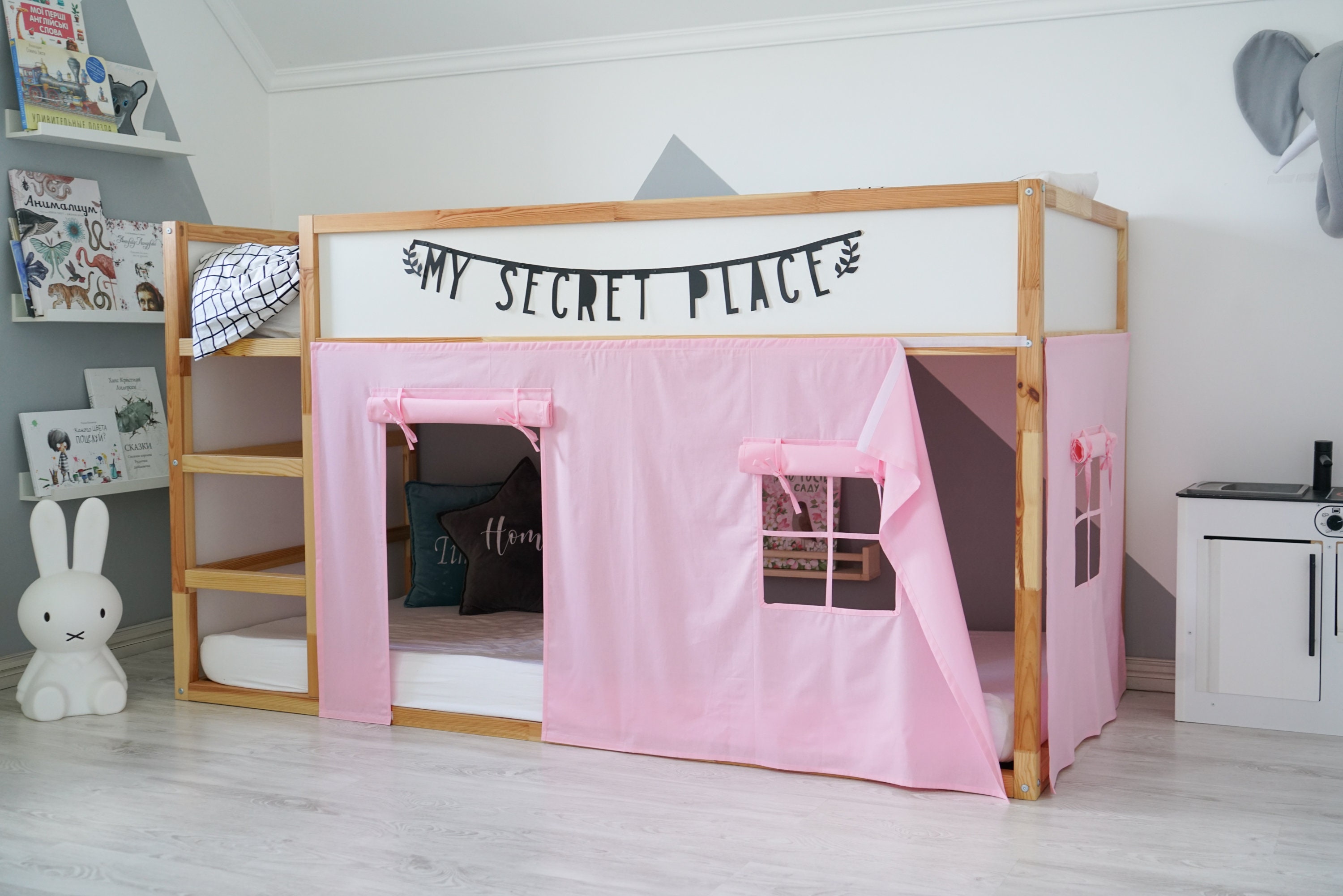 IKEA KURA カーテン、ロフトベッド用カーテン - 子供用二段ベッド 