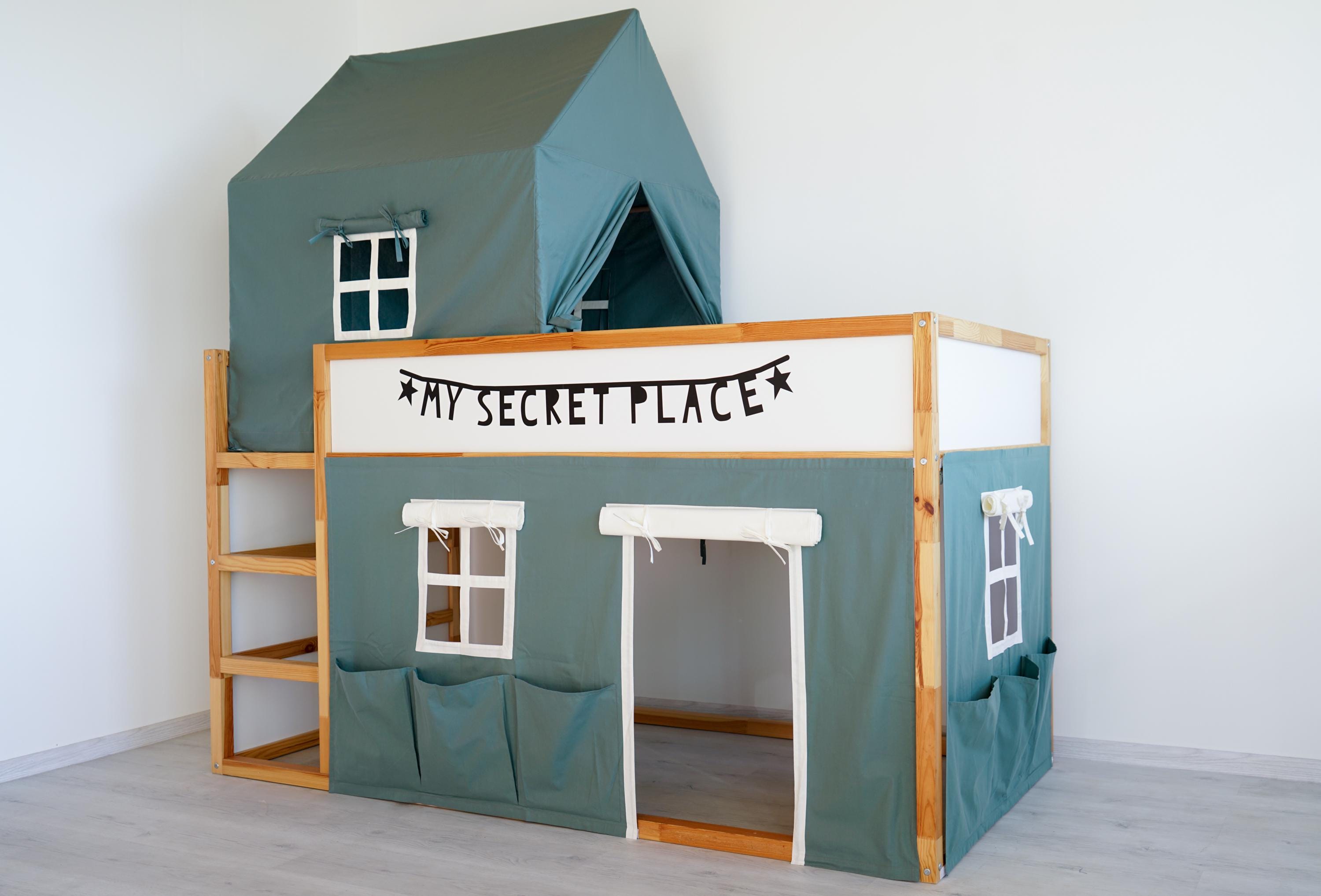 ベッドフレーム テント付き ベッドテント ikea IKEA KURA 二段ベッド