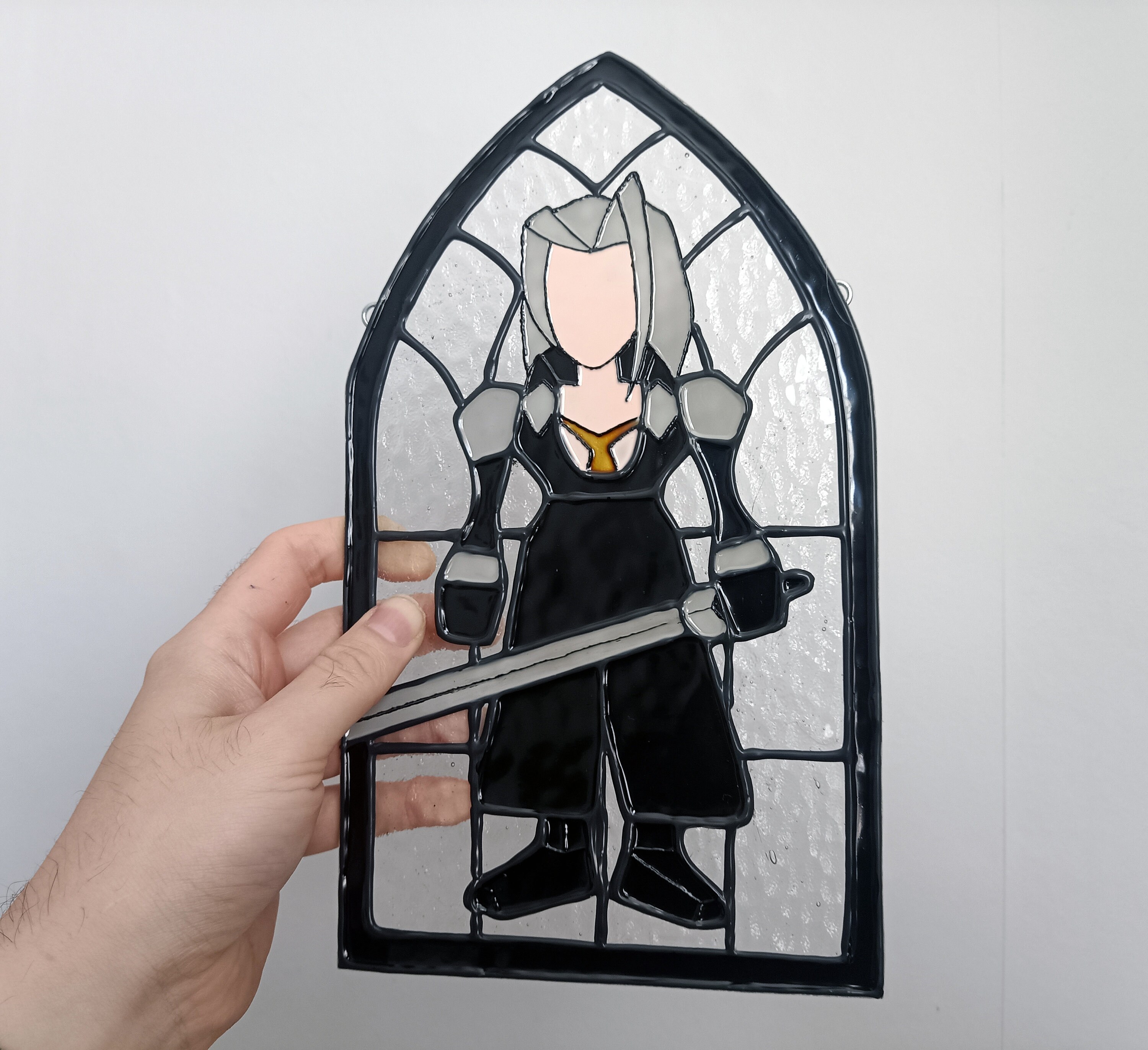Final Fantasy Vii Sephiroth Stained Glass Style Painted Glass