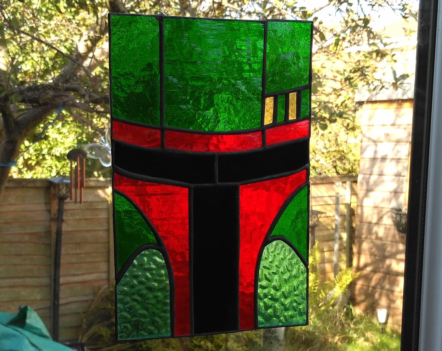 Boba Fett Stained Glass Panel Star Wars for wall window or | Etsy