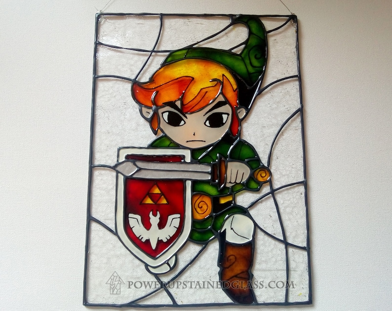Zelda Wind Waker Link Painted Stained Glass Panel / Hanger Etsy