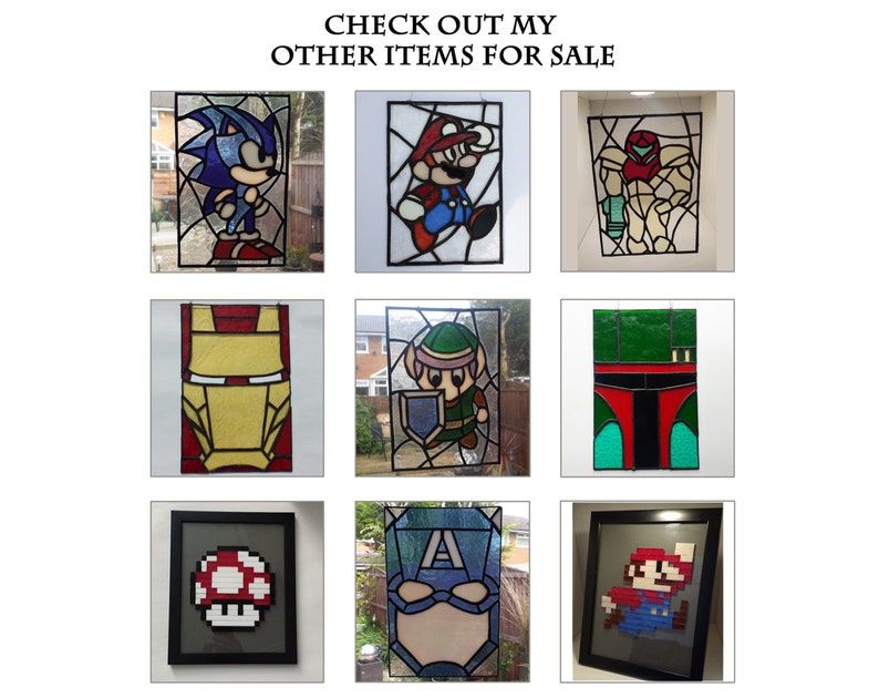 Super Mario Stained Glass Panel / Hanger for Wall Window or Etsy