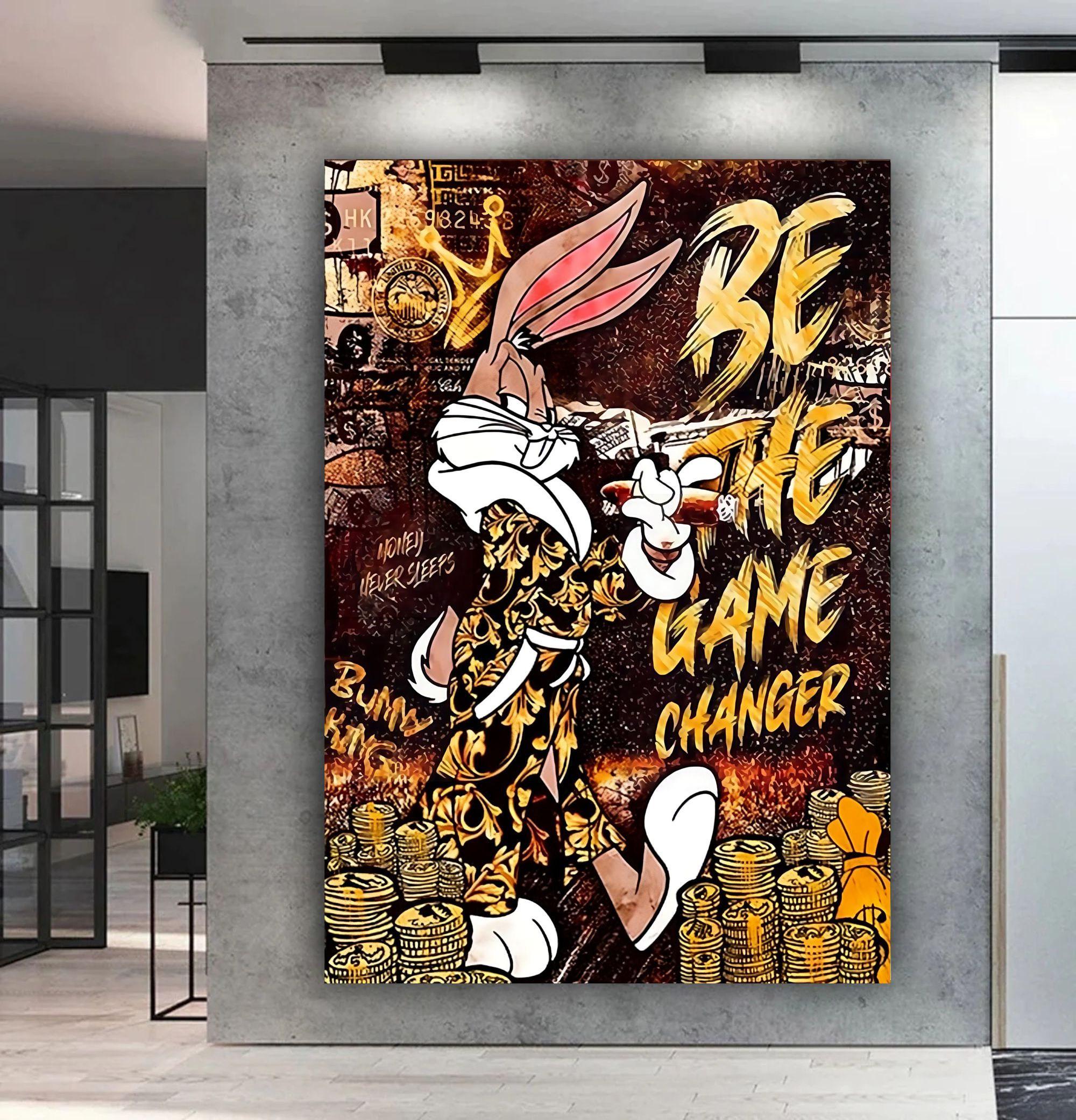 Banksy Style Bugs Bunny Be the Game Changer Graffiti Street Banksy Style Bugs Bunny Be the Game Changer Graffiti Street