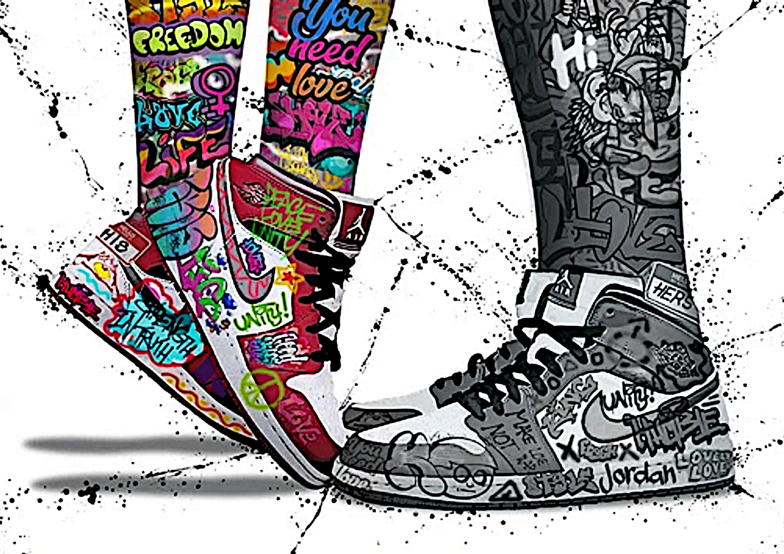 Jordan Love Sneakers Graffiti Street Art canvas print wall | Etsy