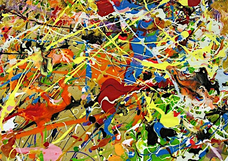 Jackson Pollock 16 Yellow Wall Art Gallery Wrapped Printed Etsy UK